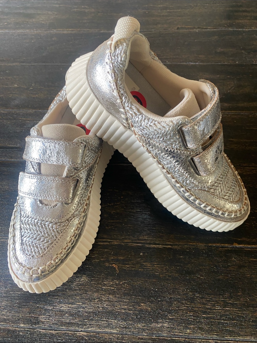 Dolce Vita Silver Metallic Velcro Sneakers for Women!!